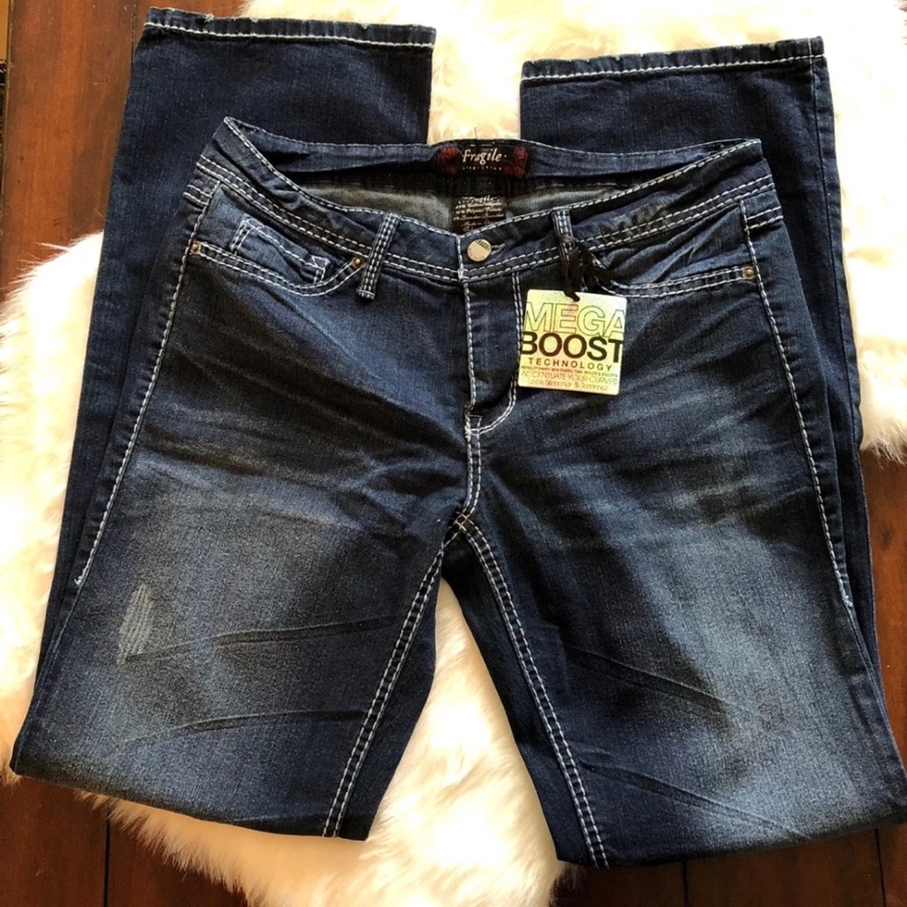 Fragile Juniors Skinny Blue Jeans Size 13